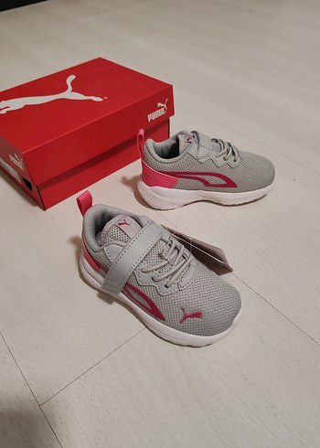 Kız Çocuk Gri Puma Spor Ayakkabı Velcro - Görsel 4
