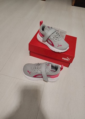 Kız Çocuk Gri Puma Spor Ayakkabı Velcro - Görsel 3