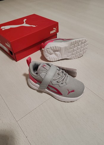 Kız Çocuk Gri Puma Spor Ayakkabı Velcro - Görsel 5