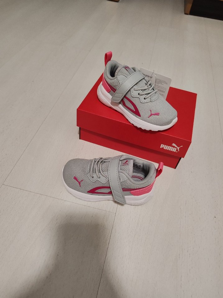 Kız Çocuk Gri Puma Spor Ayakkabı Velcro - Görsel 3