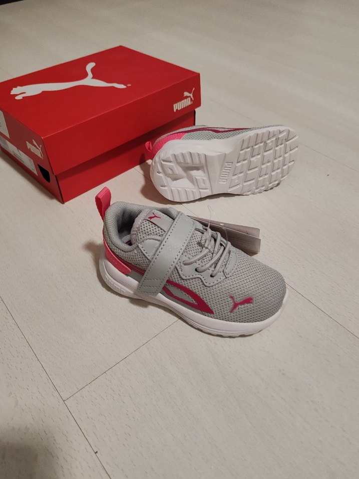 Kız Çocuk Gri Puma Spor Ayakkabı Velcro - Görsel 5