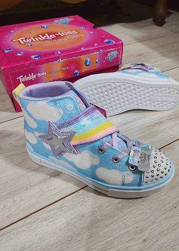 Renkli Bulut Desenli Kız Çocuk Spor Ayakkabı - Görsel 3