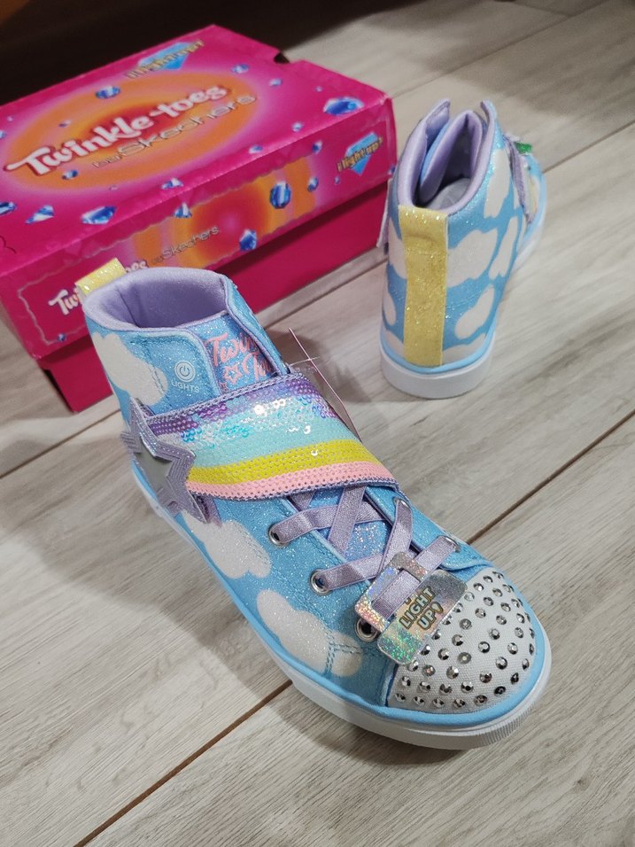 Renkli Bulut Desenli Kız Çocuk Spor Ayakkabı - Görsel 5