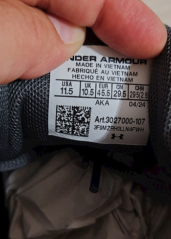 Gri Erkek Spor Ayakkabı Under armour Marka - Görsel 2