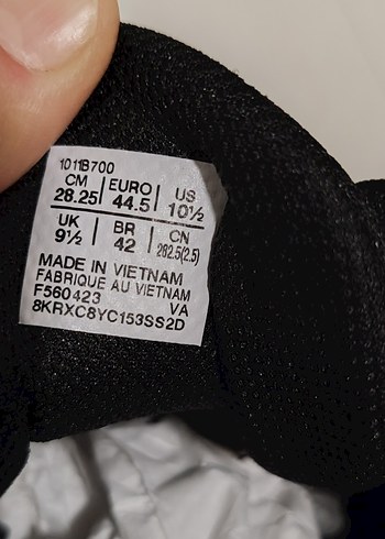 Siyah Erkek Spor Ayakkabı Velcro Bağcıklı 44.5 numara - Görsel 3