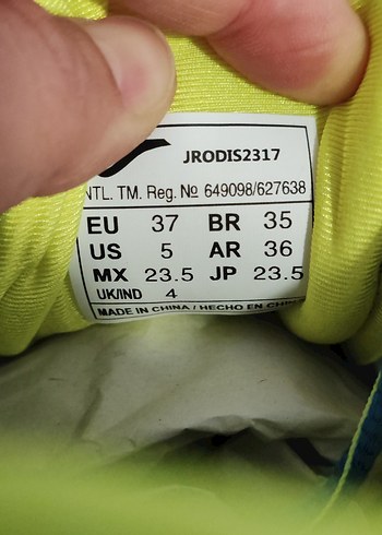 Joma Mavi-Sarı Spor Ayakkabı Velcro Bağcıklı 37 numara - Görsel 3