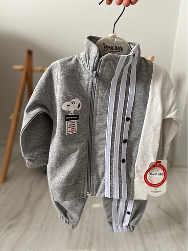 9 Ay Beden gri Renk Off white takı