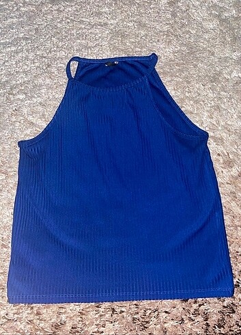 H&M Saks mavisi bluz 