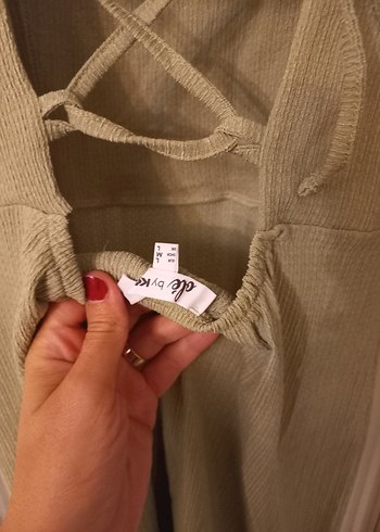 Kadın Bej Keten Uzun Elbise - Görsel 3