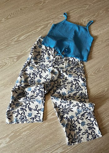 LC Waikiki Mavi Örgü Askılı Kız Takımı