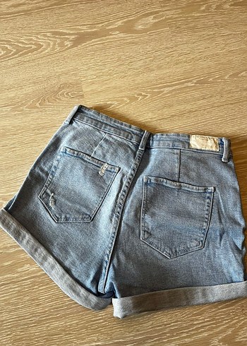 Gri Mavi Kadın Kot Şort - Görsel 2