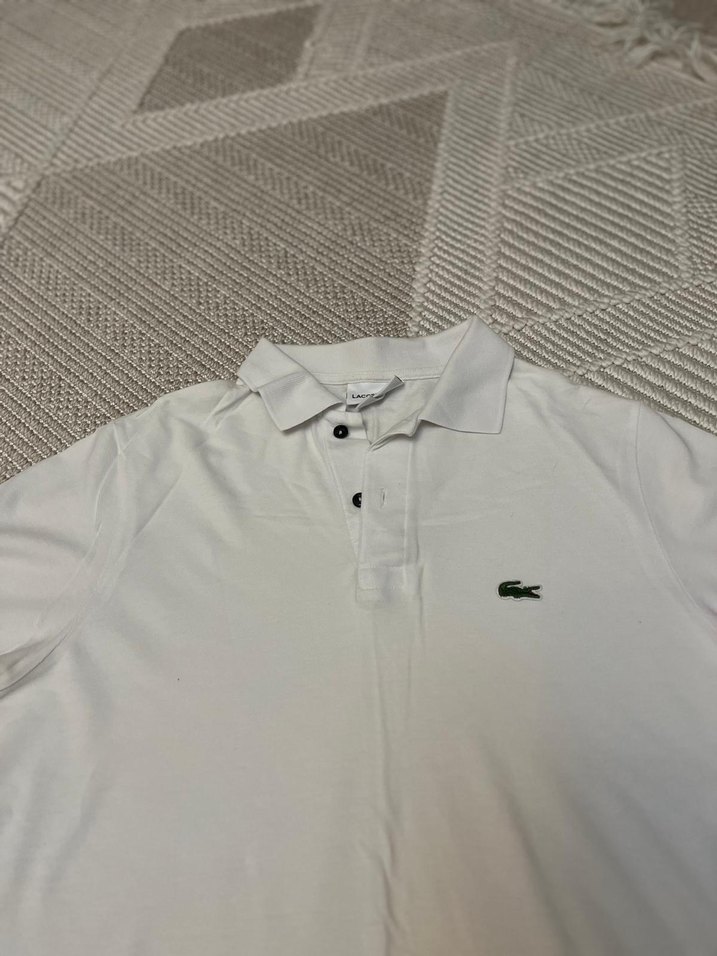 Beyaz Erkek Keten Polo Tişört - Görsel 2