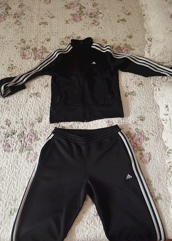 Siyah Adidas Fermuarlı Kadın Eşofman Takımı - Görsel 2