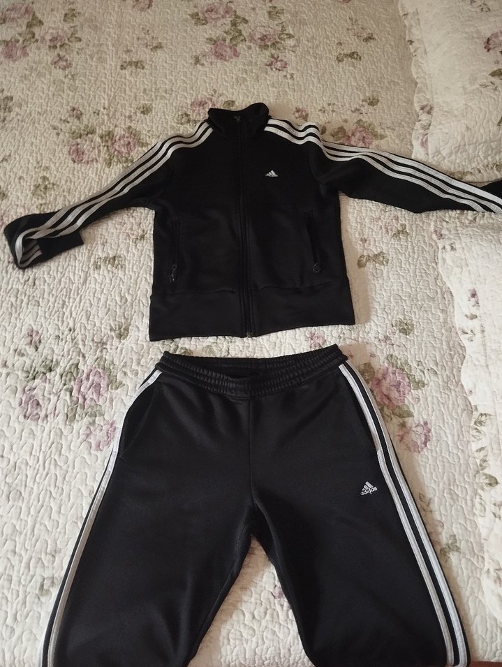 Siyah Adidas Fermuarlı Kadın Eşofman Takımı - Görsel 2