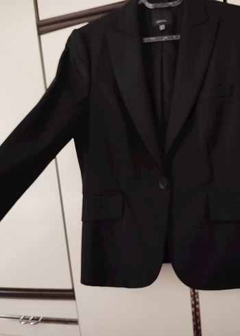 Siyah Düğmeli Kadın Blazer Ceket - Görsel 2