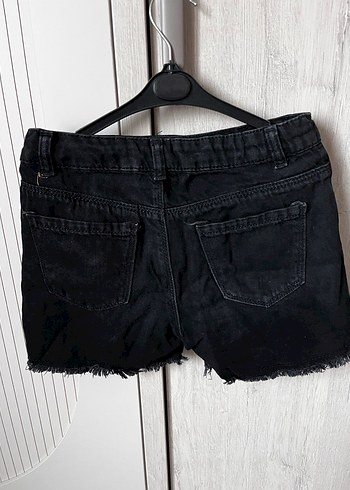 Siyah Kız Çocuk Mini Denim Şort - Görsel 2