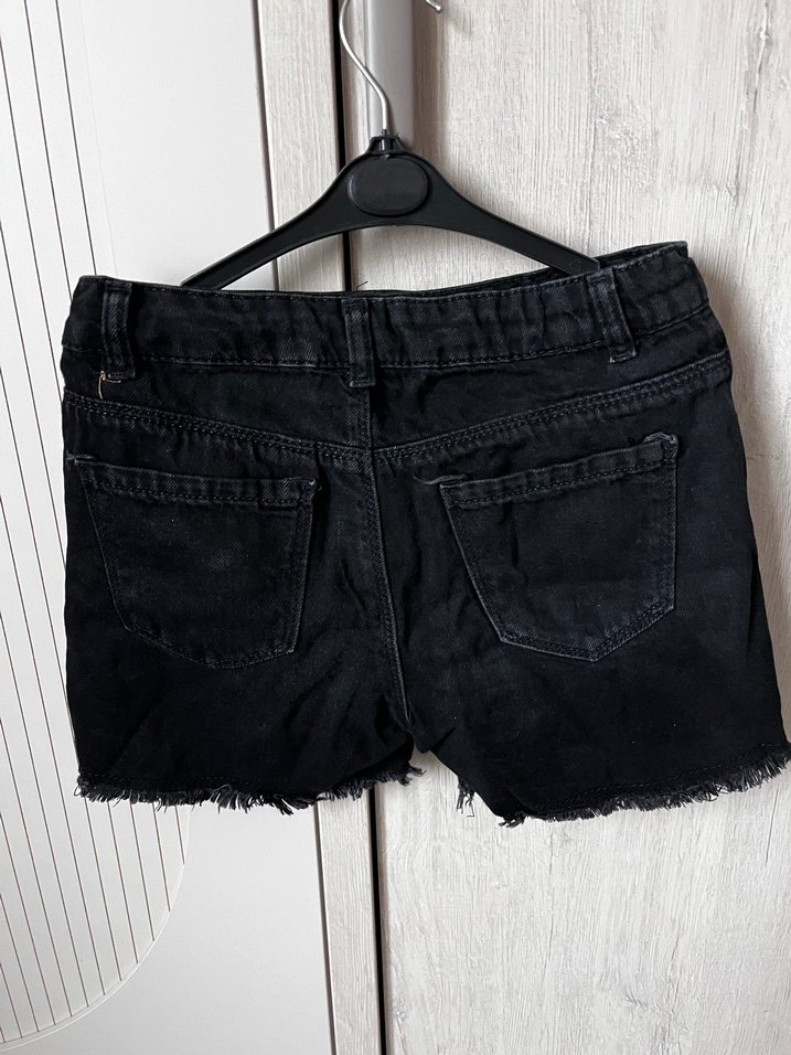 Siyah Kız Çocuk Mini Denim Şort - Görsel 2