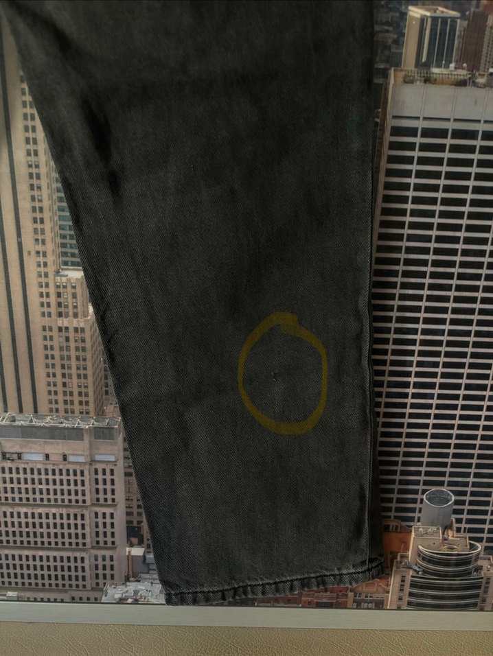 Kemer Detaylı Siyah Bol Kesim Kadın Kot Pantolon - Görsel 4