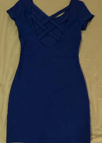 H&M Lacivert Elbise - Görsel 3