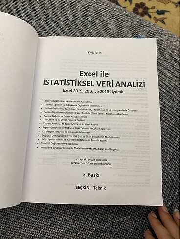 Excel İle İstatistiksel Veri Analizi (Excel 2019,2016,2013 uyuml