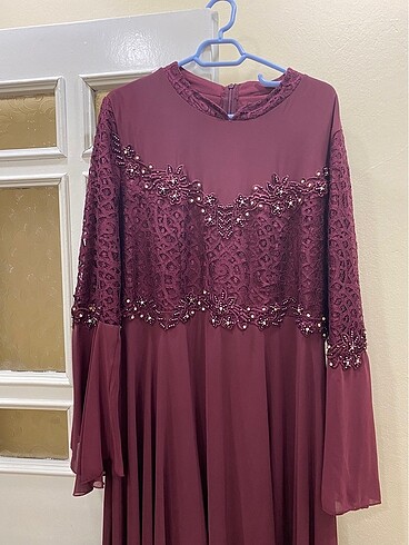 52 Beden bordo Renk Abiye