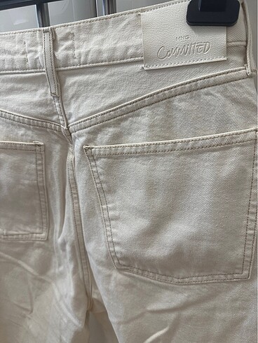 m Beden Mango Widge Leg Ekru Jean