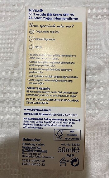 Beden Nıvea bb krem