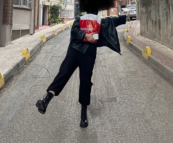 Mango MONGO DERİ SİYAH CEKET