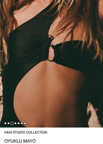 H&M Studio Collection Oyuklu Siyah Mayo - Görsel 4