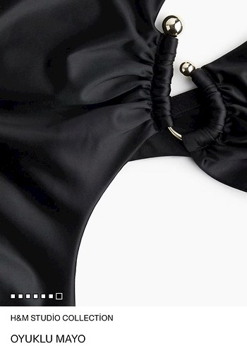 H&M Studio Collection Oyuklu Siyah Mayo - Görsel 2