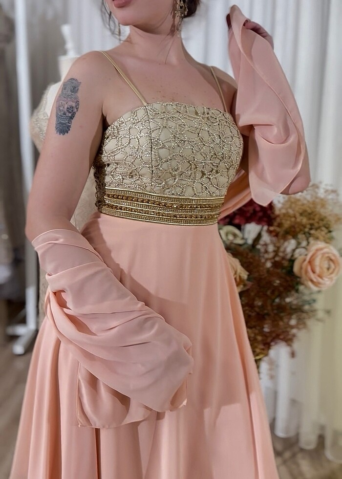 Şifon elbise - Görsel 3