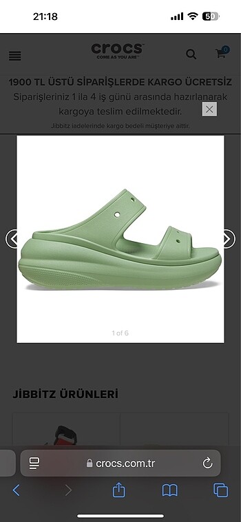 37,5 Beden Orijinal crocs terlik
