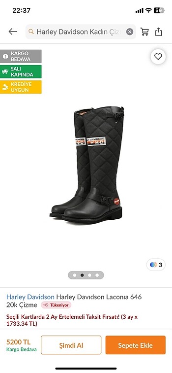 Harley Davidson Harley Davidson Kadın Siyah Çizme