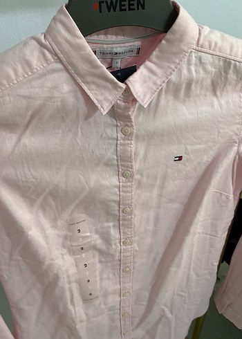 Pastel Pembe Düğmeli Pamuklu Kadın Gömlek - Görsel 2