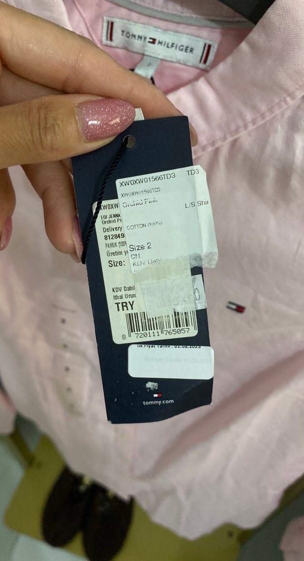 Pastel Pembe Düğmeli Pamuklu Kadın Gömlek - Görsel 4