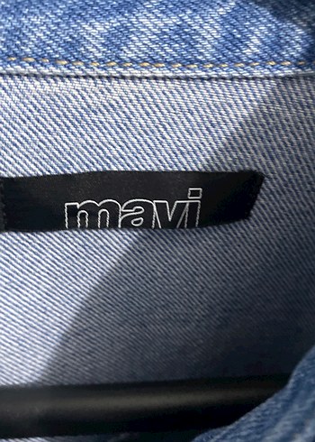 Düğmeli Mavi Kadın Denim Ceket - Görsel 4