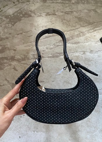 Tokalı Siyah taşlıDenim Çanta - Görsel 2