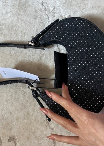 Tokalı Siyah taşlıDenim Çanta - Görsel 5