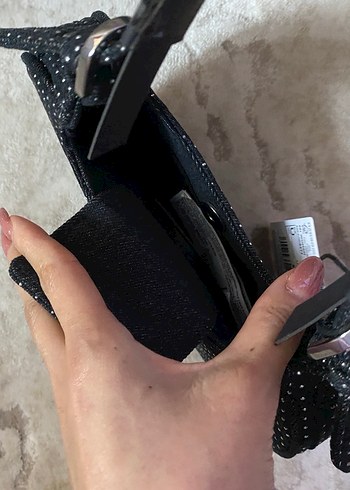 Tokalı Siyah taşlıDenim Çanta - Görsel 3