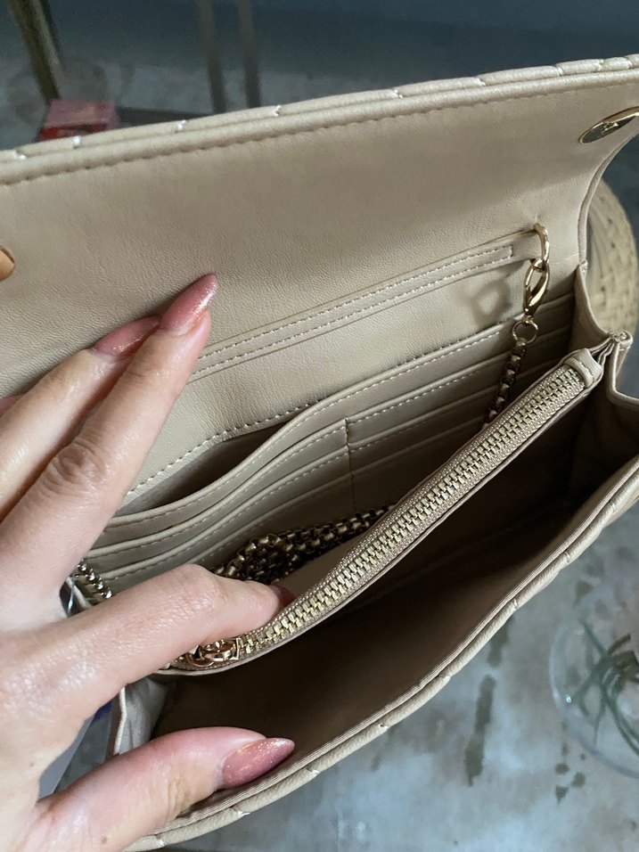 Bej Deri Kadın Clutch Cüzdan - Görsel 3