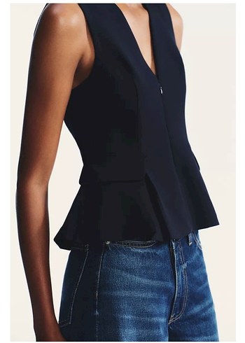 Lacivert  V Yaka Kolsuz Kadın Yelek - Görsel 8