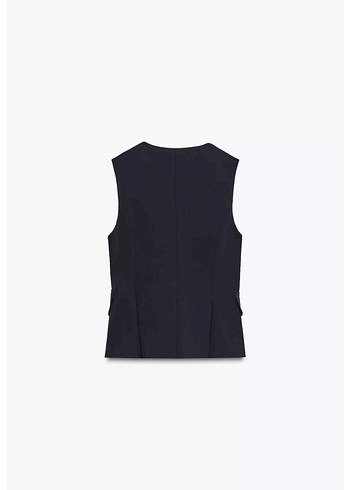 Lacivert  V Yaka Kolsuz Kadın Yelek - Görsel 6