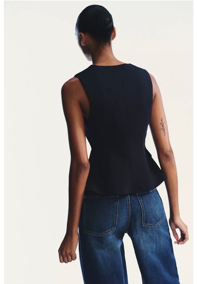 Lacivert  V Yaka Kolsuz Kadın Yelek - Görsel 4