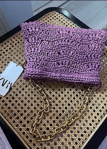 Örgü Detaylı Pembe Kadın Çanta - Görsel 2