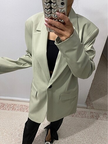Zara düz kesin blazer ceket - Görsel 5
