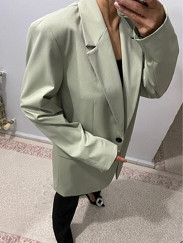 Zara düz kesin blazer ceket - Görsel 7