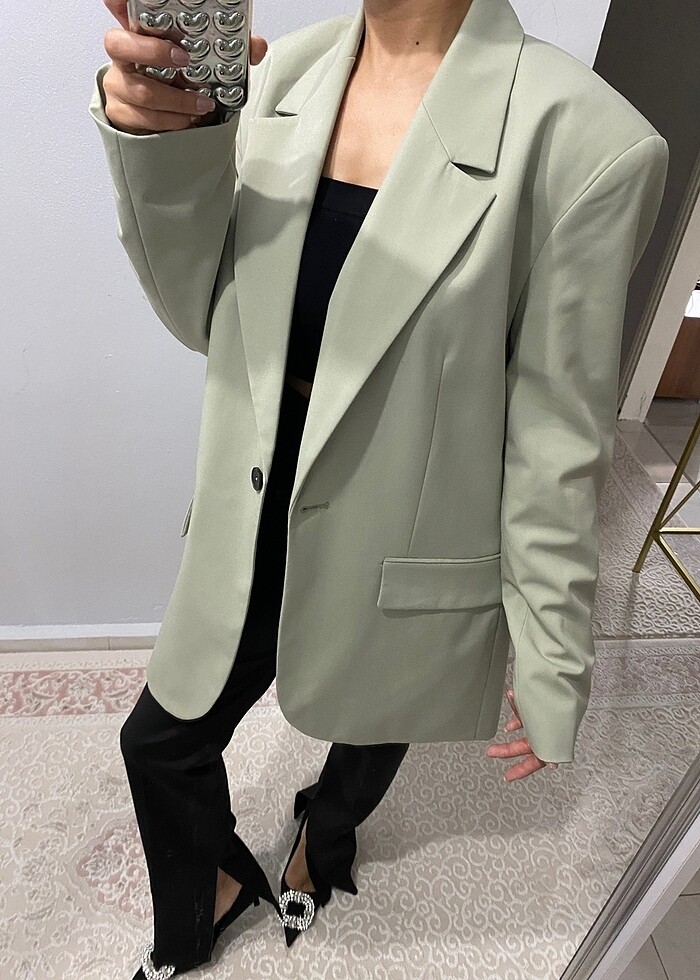 Zara düz kesin blazer ceket - Görsel 3