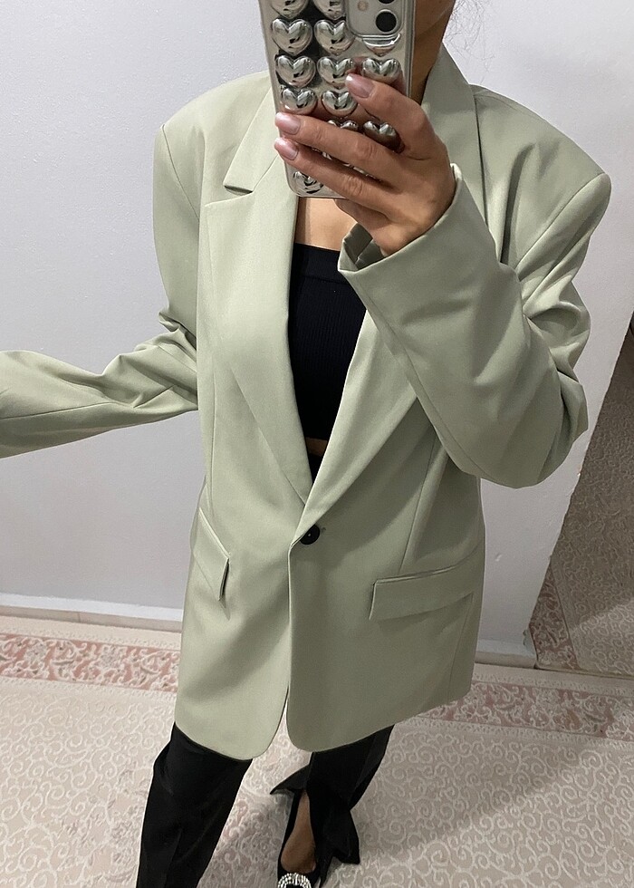 Zara düz kesin blazer ceket - Görsel 5