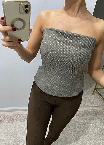 Zara straplez bluz