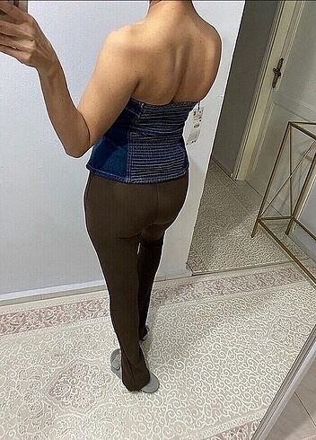 s Beden lacivert Renk Zara straplez jean bluz